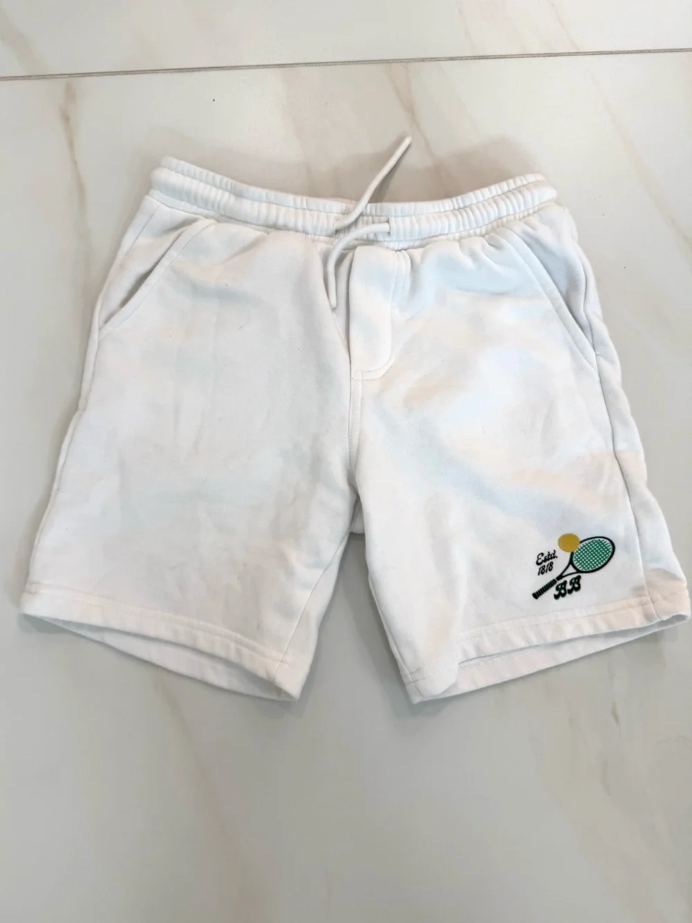 Brooks Brothers Boys White French Terry Shorts – Tennis Collection